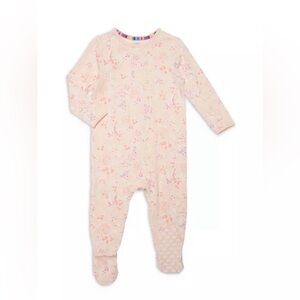 MAGNETIC ME Girls' Coral Floral Printed Footie Size 0-3M
